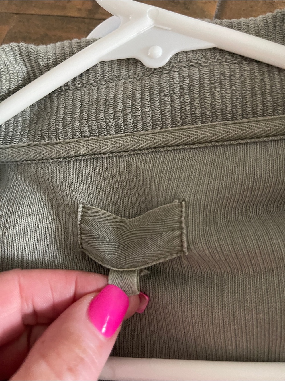 Ribbed Button-Front Women’s Shirt Jacket - green/Gray - Picture 5 of 5